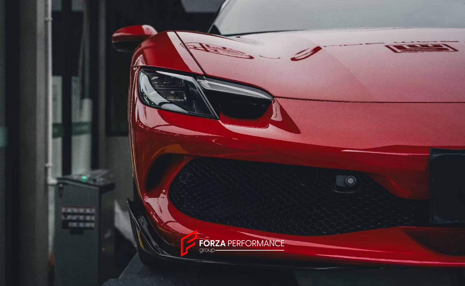 DRY CARBON FIBER BODY KIT for FERRARI 296 GTB  Set includes: Front Canards Rear Diffuser Side Skirts