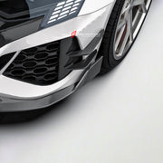 DRY CARBON FIBER FRONT CANARDS for AUDI RS3 8Y 2021 - 2024
Set includes:

Front Canards
Material: Dry Carbon

NOTE: Professional installation is required.