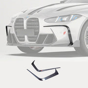 DRY CARBON FIBER FRONT CANARDS for BMW M3 G80 2021+
Set includes:

Front Canards
Material: Dry Carbon

NOTE: Professional installation is required.