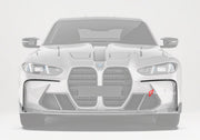 DRY CARBON FIBER FRONT CANARDS for BMW M3 G80 2021+
Set includes:

Front Canards
Material: Dry Carbon

NOTE: Professional installation is required.