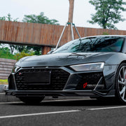 DRY CARBON FIBER FRONT LIP for AUDI R8 4S FACELIFT 2019 - 2023
Set includes:

Front Lip
Material: Dry Carbon

NOTE: Professional installation is required.