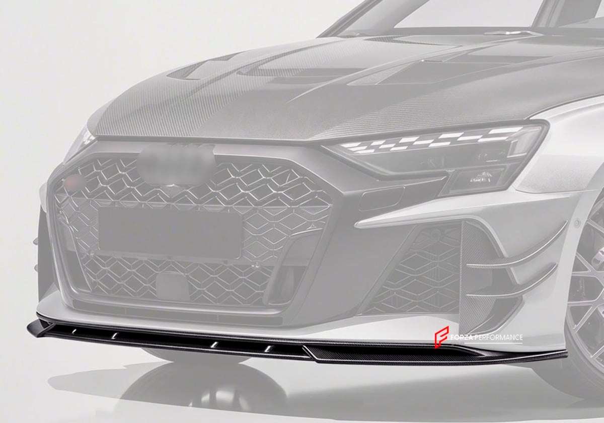 DRY CARBON FIBER FRONT LIP for AUDI RS3 8Y FACELIFT 2025+
Set includes:

Front Lip
Material: Dry Carbon

NOTE: Professional installation is required.