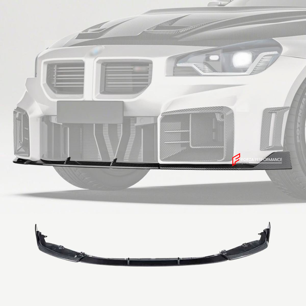 DRY CARBON FIBER FRONT LIP for BMW M2 G87 2023+
Set includes:

Front Lip
Material: Dry Carbon

NOTE: Professional installation is required.