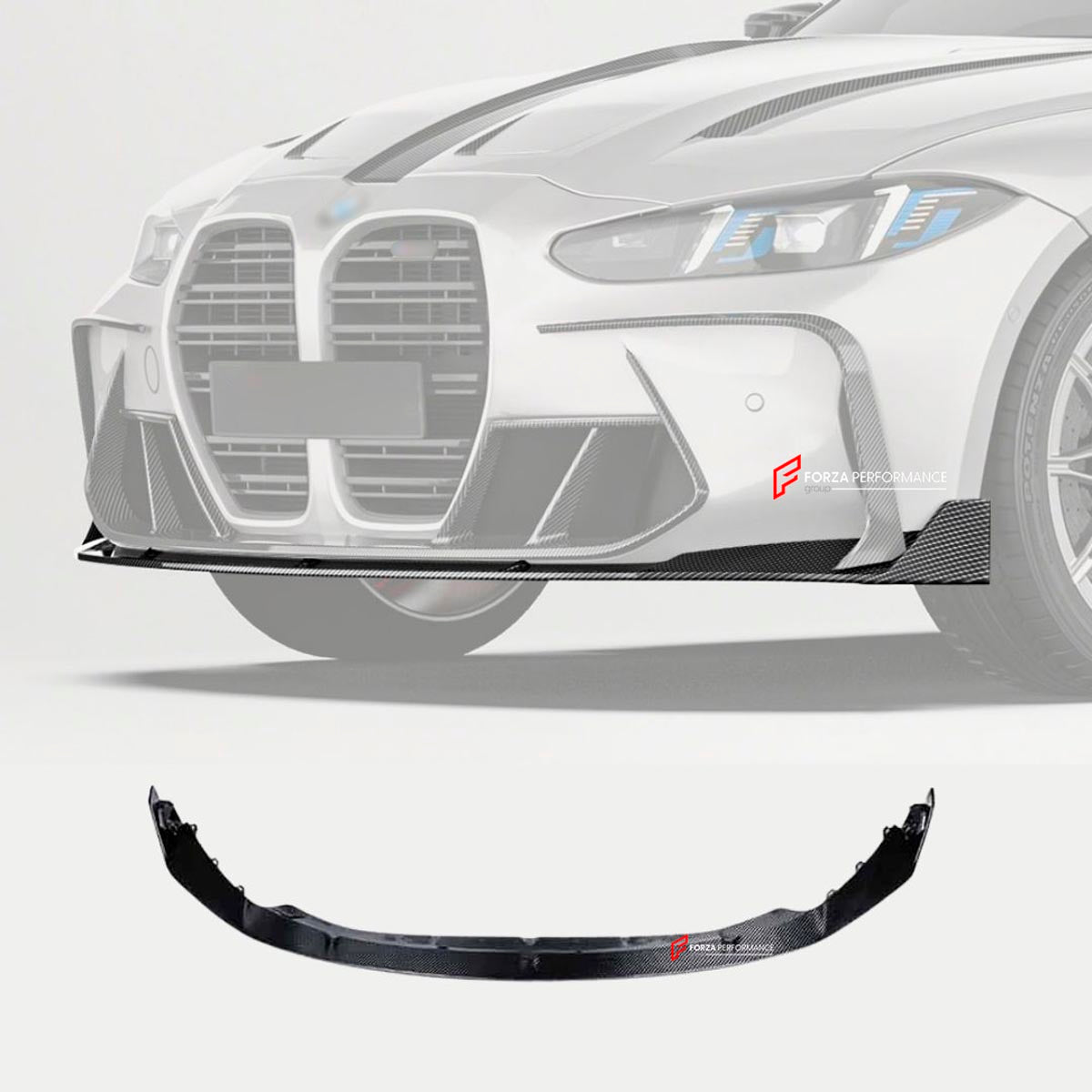DRY CARBON FIBER FRONT LIP for BMW M3 G80 2021+
Set includes:

Front Lip
Material: Dry Carbon

NOTE: Professional installation is required.