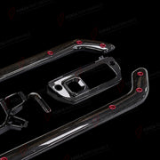 DRY CARBON FIBER INTERIOR TRIM KIT for LAND ROVER DEFENDER 90 110 130 L663 2020+
Set includes:

Center Console Side Trims
Gear Shift Panel Trim
Steering Wheel Trim
Door Handle Trim
Material: Dry Carbon Fiber

NOTE: Professional installation is required.