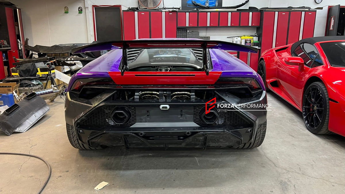 DRY CARBON REAR BUMPER for LAMBORGHINI HURACAN LP580 LP610 EVO 2014+ u