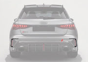 DRY CARBON FIBER REAR CANARDS for AUDI RS3 8Y FACELIFT 2025+
Set includes:

Rear Canards
Material: Dry Carbon

NOTE: Professional installation is required.