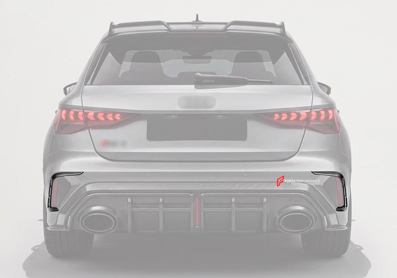 DRY CARBON FIBER REAR CANARDS for AUDI RS3 8Y FACELIFT 2025+