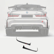 DRY CARBON FIBER REAR CANARDS for BMW M3 G80 2021+
Set includes:

Rear Canards
Material: Dry Carbon

NOTE: Professional installation is required.