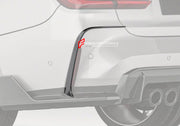 DRY CARBON FIBER REAR CANARDS for BMW M3 G80 2021+
Set includes:

Rear Canards
Material: Dry Carbon

NOTE: Professional installation is required.