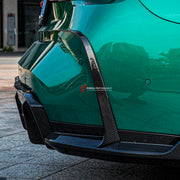 DRY CARBON FIBER REAR CANARDS for BMW M3 G80 2021+
Set includes:

Rear Canards
Material: Dry Carbon

NOTE: Professional installation is required.