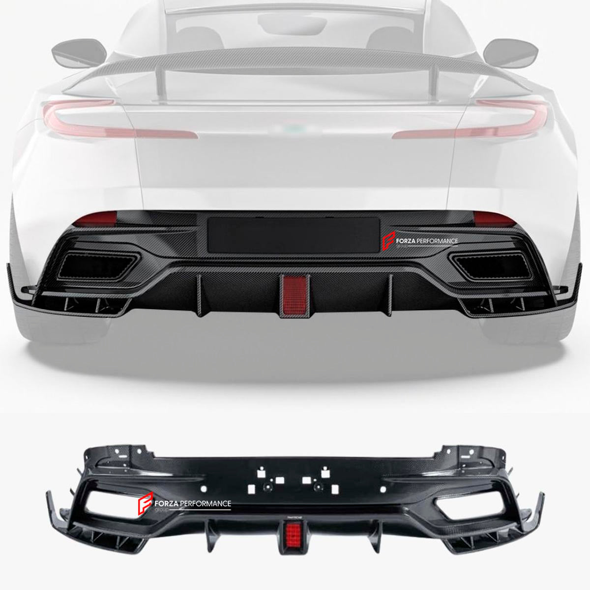 DRY CARBON FIBER REAR DIFFUSER for ASTON MARTIN DB11 2016 - 2023
Set includes:

Rear Diffuser
Material: Dry Carbon

NOTE: Professional installation is required.