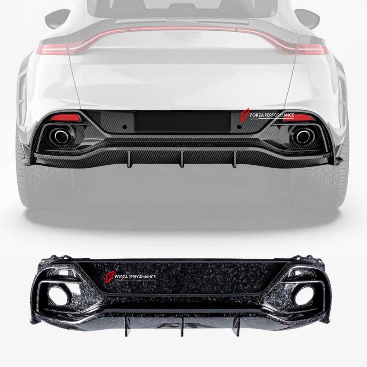 DRY CARBON FIBER REAR DIFFUSER for ASTON MARTIN DBX 2020+
Set includes:

Rear Diffuser
Material: Dry Carbon

NOTE: Professional installation is required.