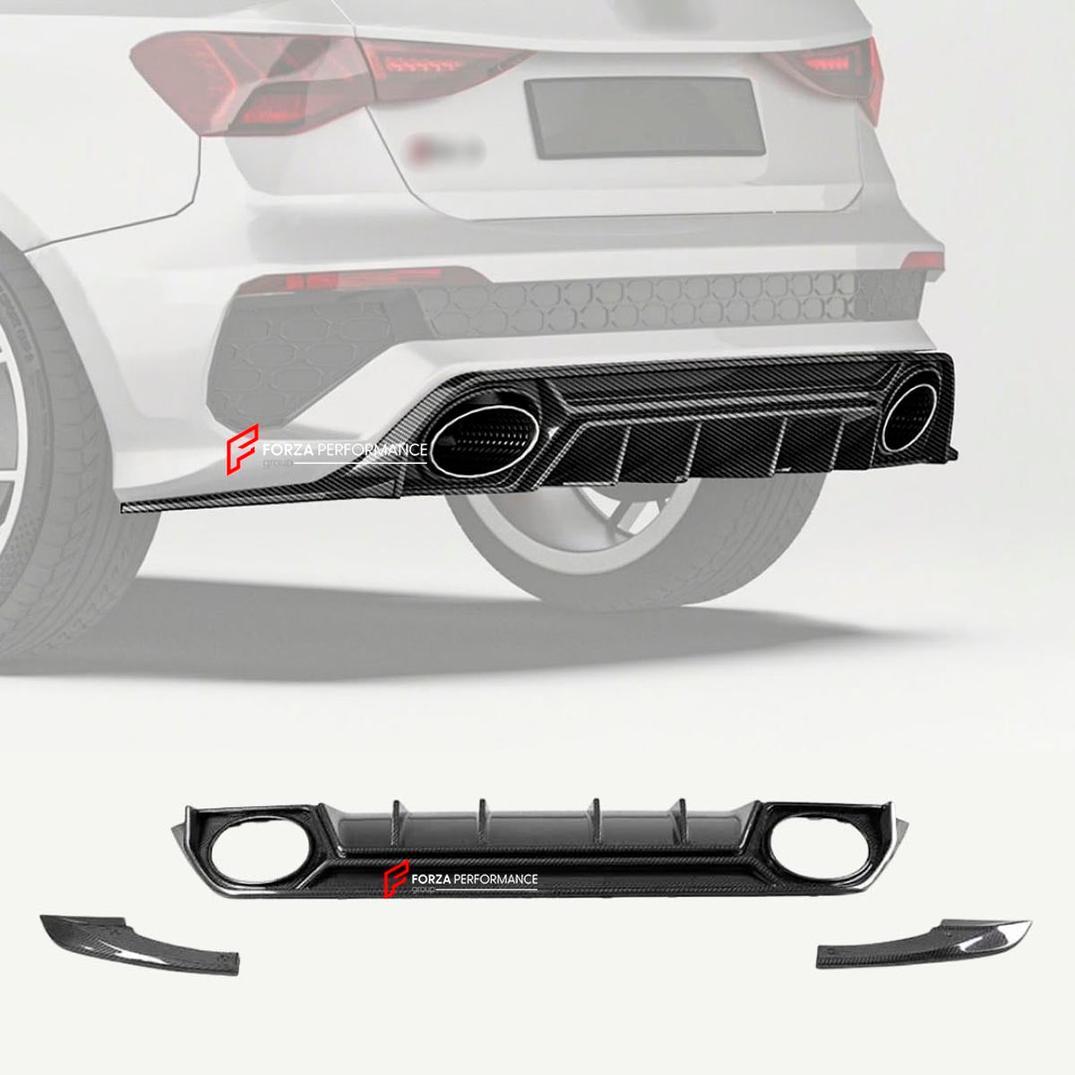 DRY CARBON FIBER REAR DIFFUSER for AUDI RS3 8Y 2021 - 2024
Set includes:

Rear Diffuser
Material: Dry Carbon

NOTE: Professional installation is required.