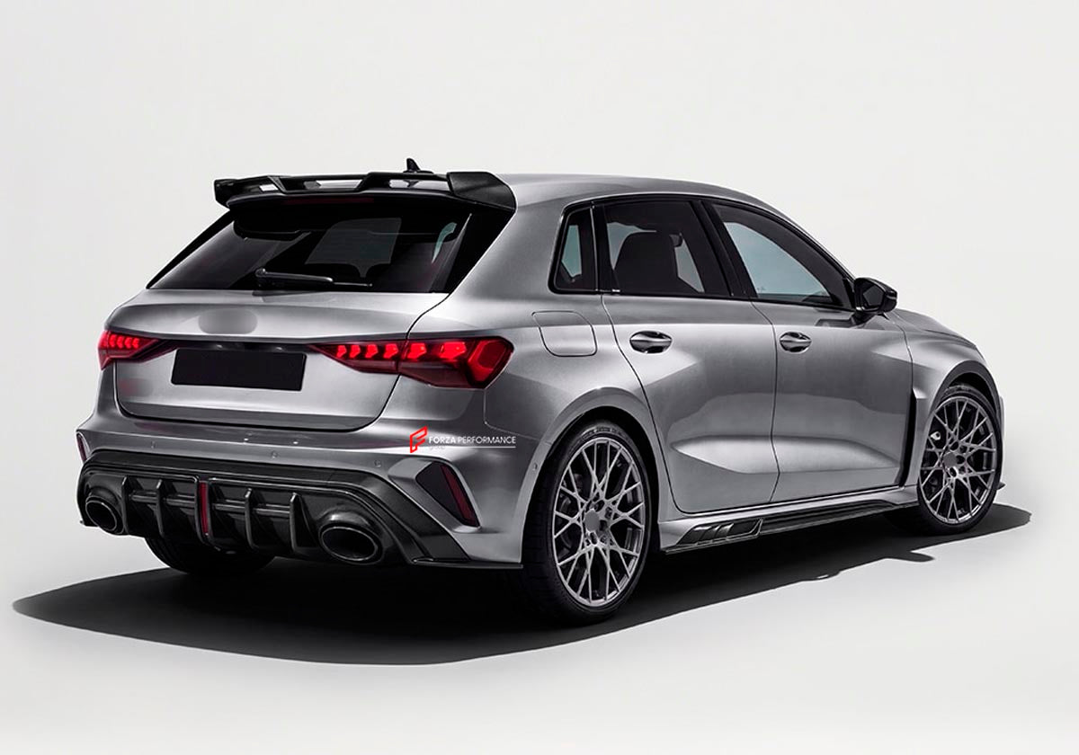 DRY CARBON FIBER REAR DIFFUSER for AUDI RS3 8Y FACELIFT 2025+
Set includes:

Rear Diffuser
Material: Dry Carbon

NOTE: Professional installation is required.