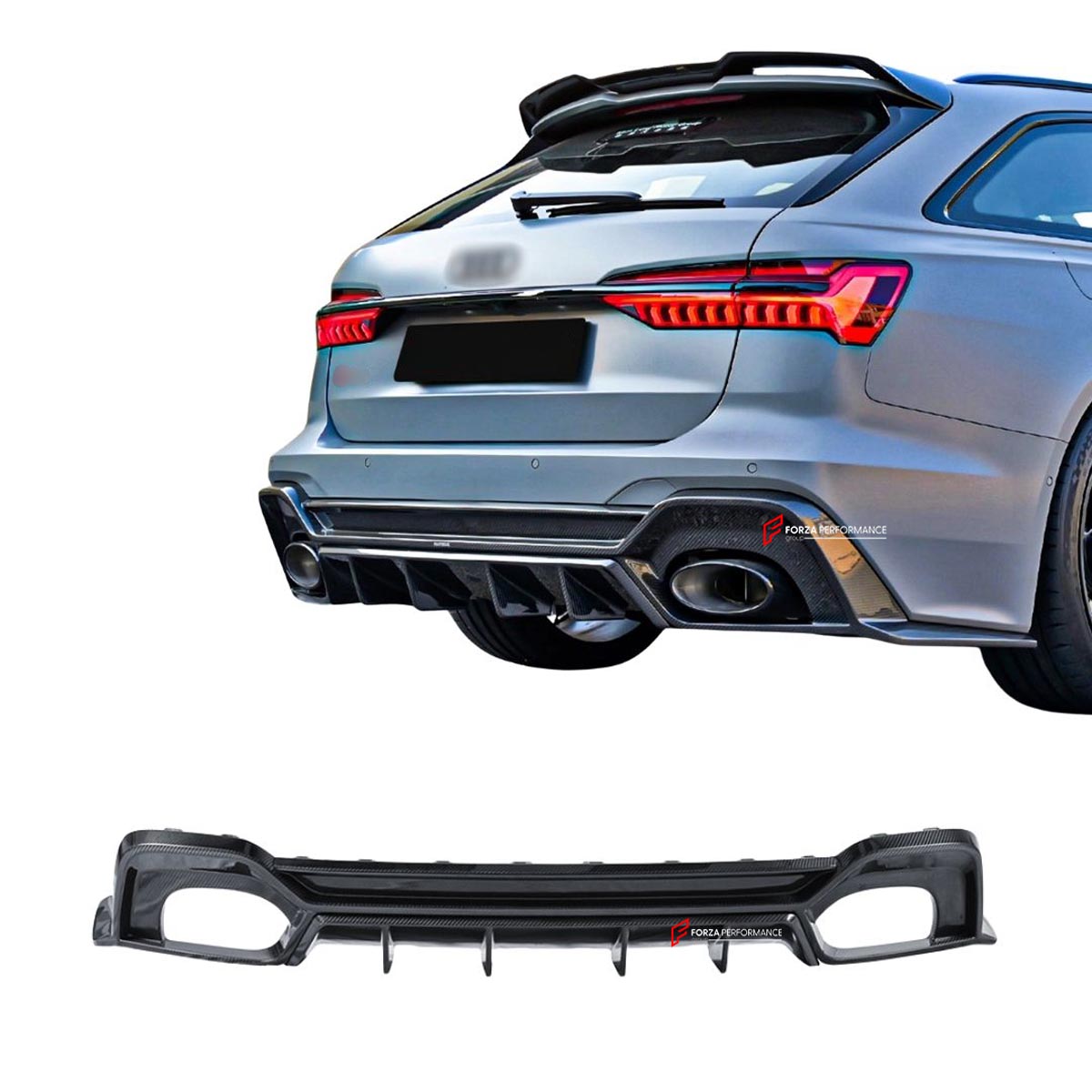DRY CARBON FIBER REAR DIFFUSER for AUDI RS6 C8 2019 - 2023
Set includes:

Rear Diffuser
Material: Dry Carbon

NOTE: Professional installation is required.