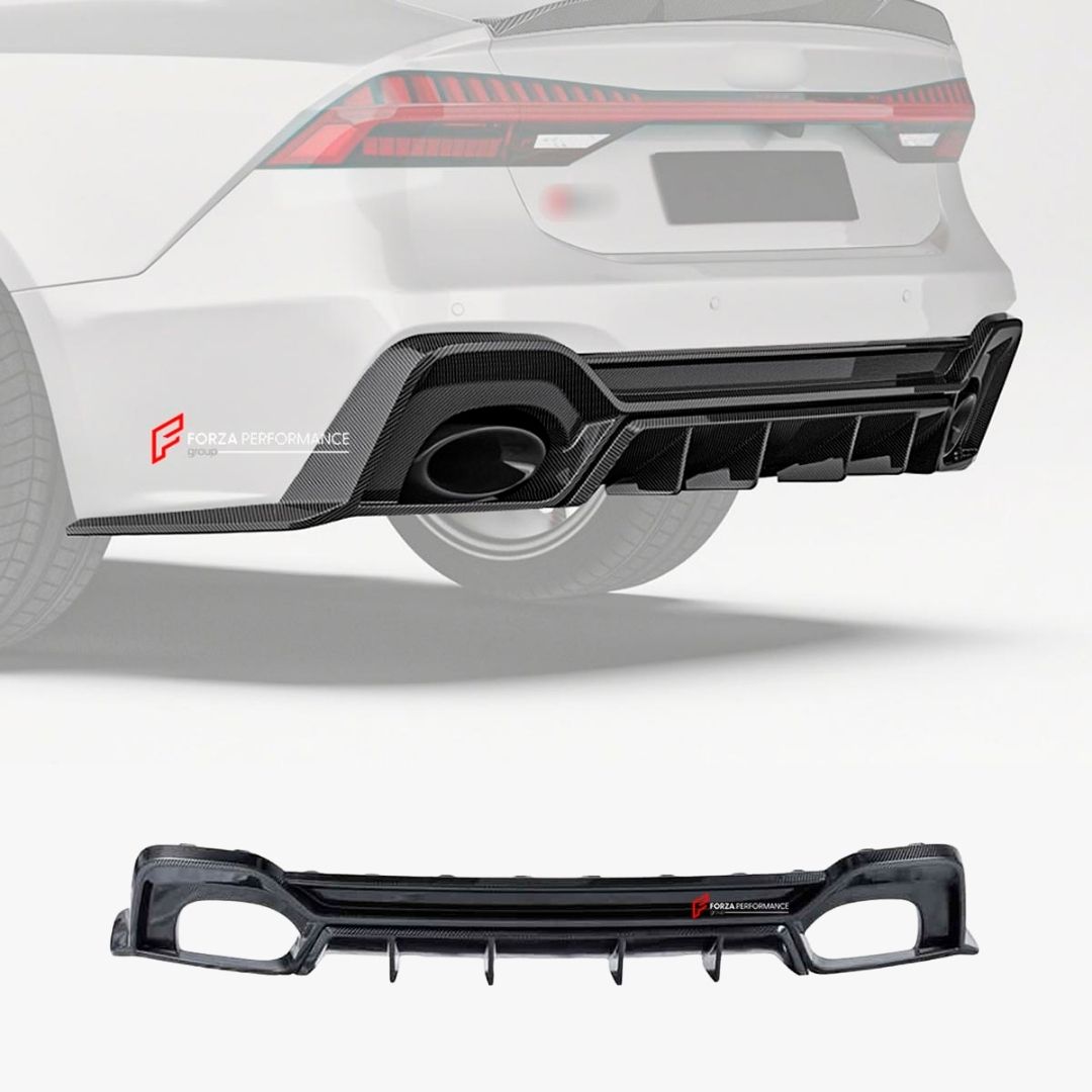 DRY CARBON FIBER REAR DIFFUSER for AUDI RS7 C8 2020 - 2023
Set includes:

Rear Diffuser
Material: Dry Carbon

NOTE: Professional installation is required.
