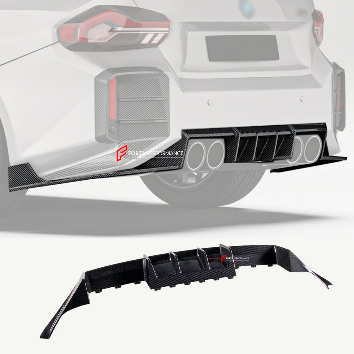 DRY CARBON FIBER REAR DIFFUSER for BMW M2 G87 2023+
Set includes:

Rear Diffuser
Material: Dry Carbon

NOTE: Professional installation is required.