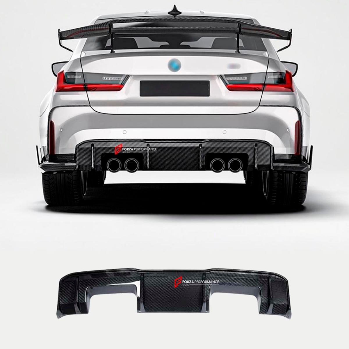 DRY CARBON FIBER REAR DIFFUSER for BMW M3 G80 2021+
Set includes:

Rear Diffuser
Material: Dry Carbon

NOTE: Professional installation is required.