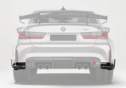 DRY CARBON FIBER REAR SIDE SPLITTERS for BMW M3 G80 2021+
Set includes:

Rear Side Splitters
Material: Dry Carbon

NOTE: Professional installation is required.