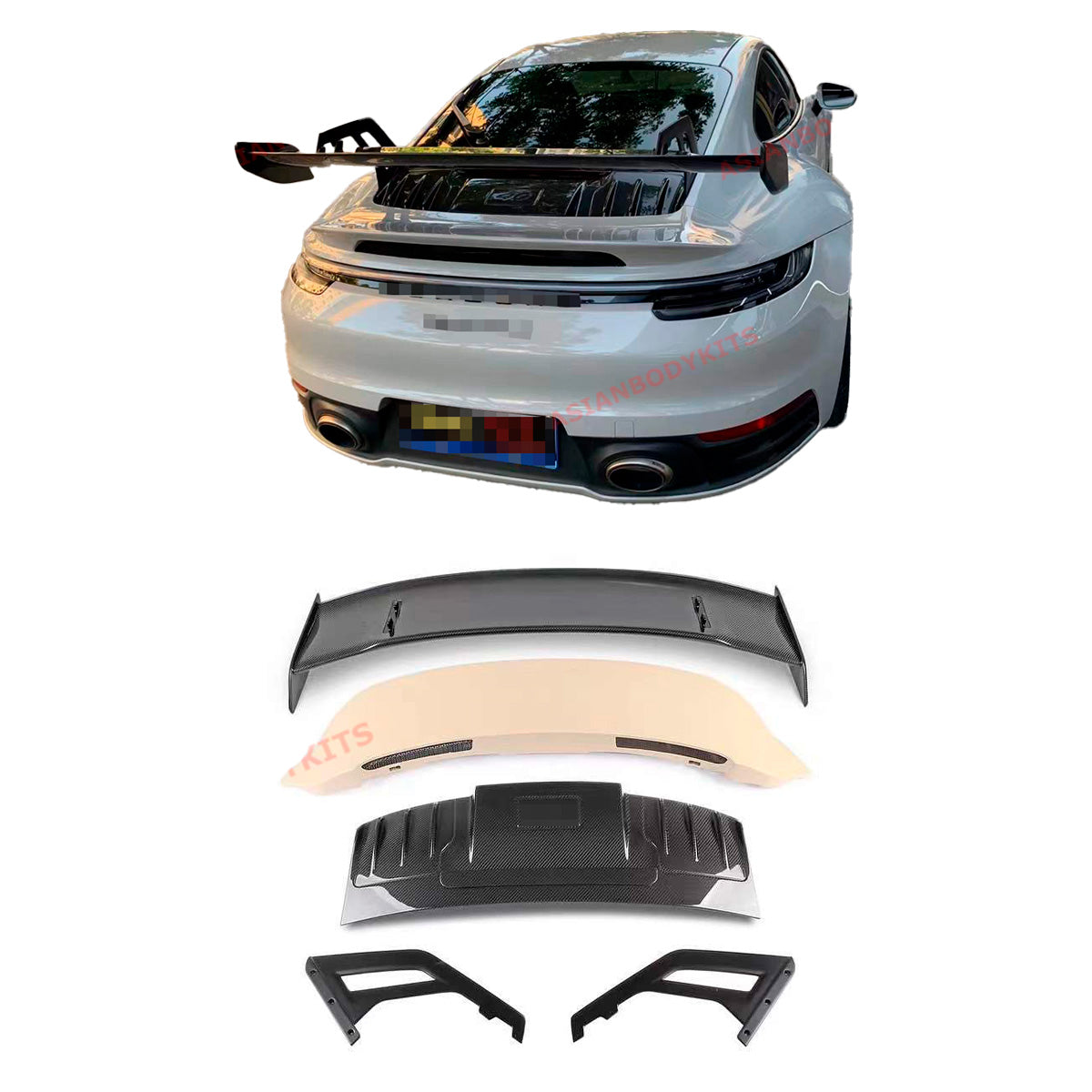 DRY CARBON REAR WING SPOILER DECK LID for PORSCHE 911 992.1 CARRERA S 2019 - 2025