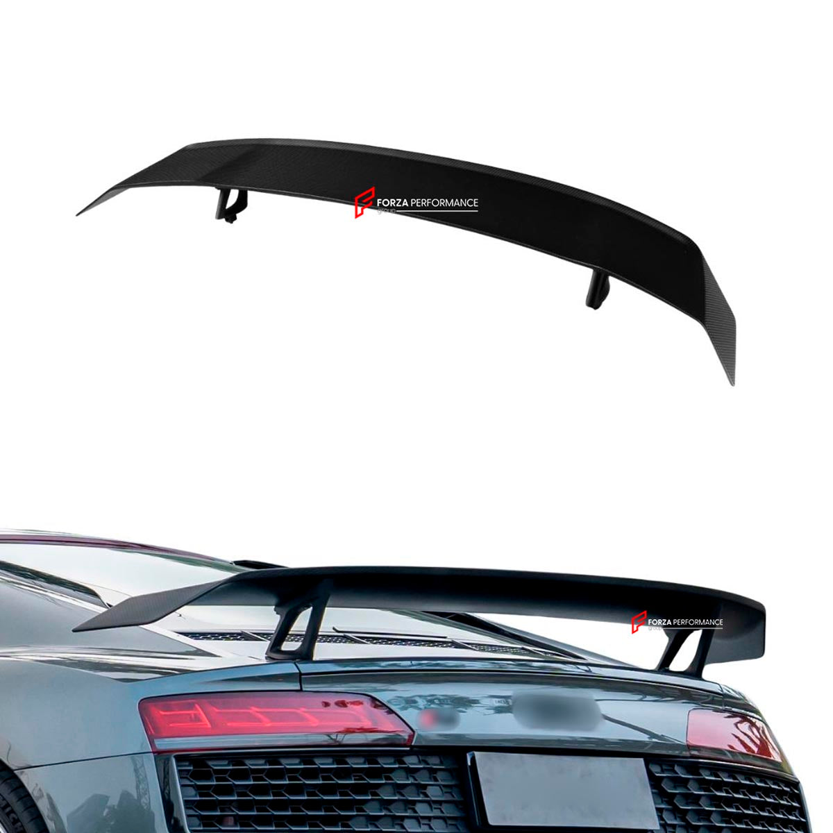 DRY CARBON FIBER REAR WING SPOILER for AUDI R8 4S FACELIFT 2019 - 2023
Set includes:

Rear Wing Spoiler
Material: Dry Carbon

NOTE: Professional installation is required.