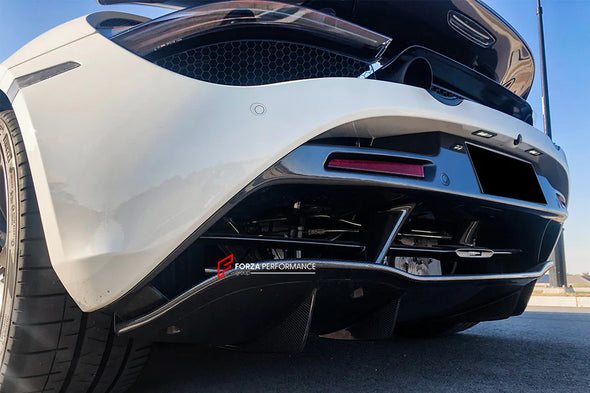 DRY CARBON FIBER REPLACEMENT REAR DIFFUSER for MCLAREN 720S 2017 - 2023

Set includes:

Rear Diffuser

Material: Carbon Fiber

NOTE: Professional installation is required
