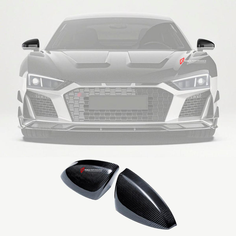 DRY CARBON FIBER SIDE MIRROR COVERS for AUDI R8 4S FACELIFT 2019 - 2023