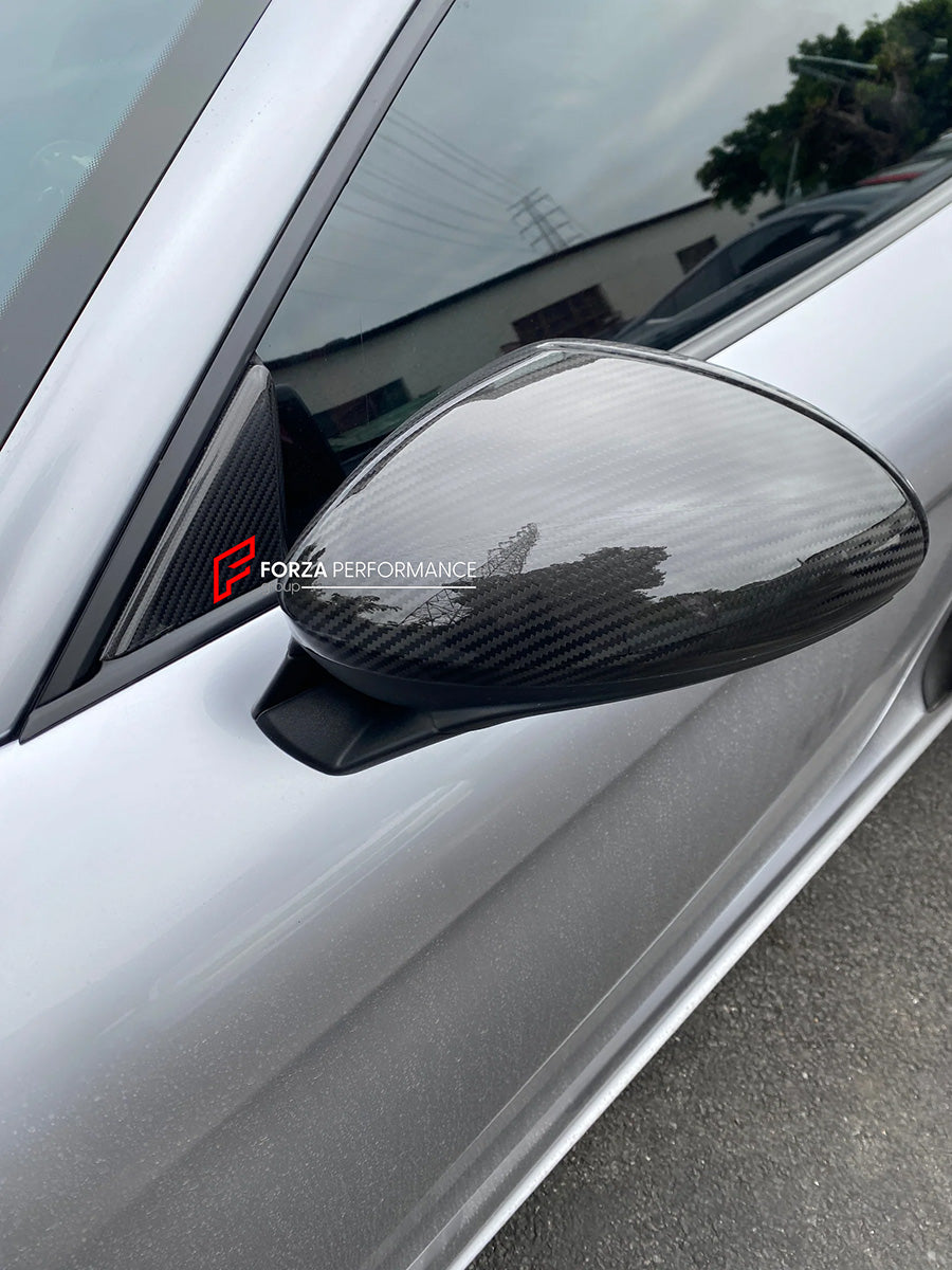 DRY CARBON FIBER SIDE MIRROR COVERS REPLACEMENT for PORSCHE 718 982 CA