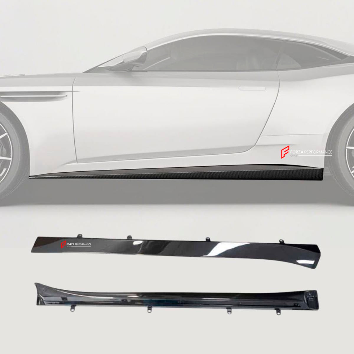 DRY CARBON FIBER SIDE SKIRTS for ASTON MARTIN DB11 2016 - 2023
Set includes:

Side Skirts
Material: Dry Carbon

NOTE: Professional installation is required.