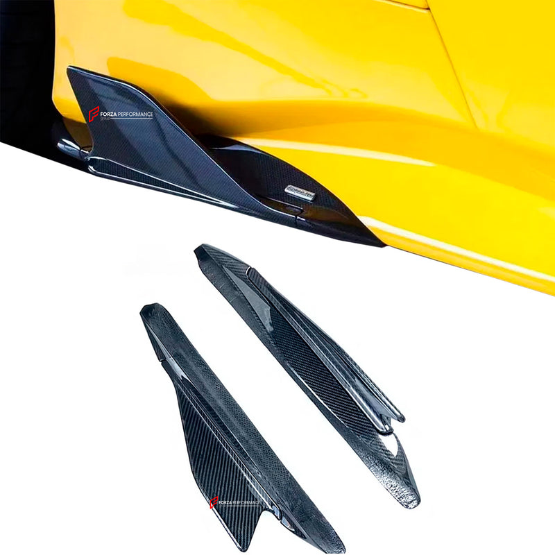 DRY CARBON SIDE FINS for FERRARI 488 2015 - 2020