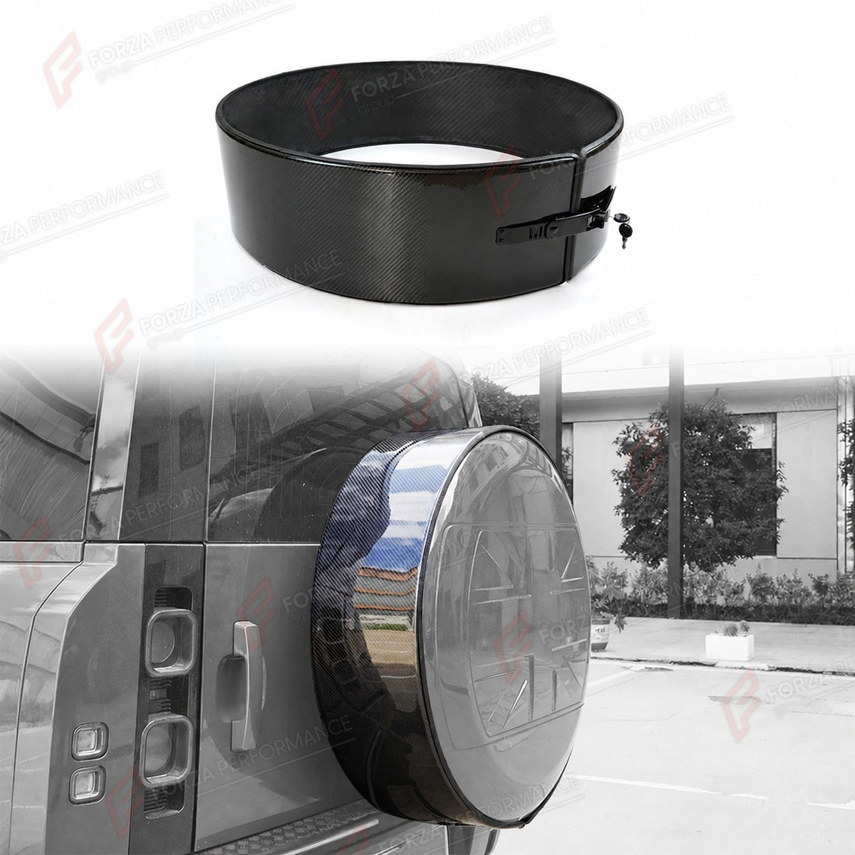 DRY CARBON FIBER SPARE WHEEL TIRE COVER for LAND ROVER DEFENDER 90 110 130 L663 2020+
Set includes:

Spare Wheel Tire Cover
Material: Dry Carbon Fiber

NOTE: Professional installation is required.
