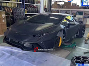 DRY CARBON FIBER WIDE BODY KIT for LAMBORGHINI HURACAN LP610 LP580 EVO 2015 - 2022  Set includes:  Front Bumper Front Hood/Bonnet Rear Spoiler Rear Bumper Rear Engine Cover Exhaust Tips