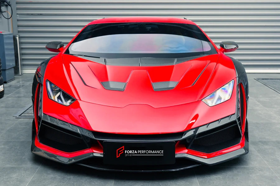 AUTHENTIC DARWIN PRO DRY CARBON FIBER WIDE BODY KIT for LAMBORGHINI HURACAN LP610 LP580 EVO 2015 - 2022  Set includes:  Front Bumper Side Fenders Fender Flares Fender Add-ons Side Skirts Rear Bumper