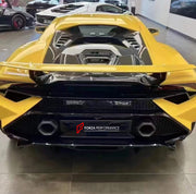 DRY CARBON FIBER WIDE BODY KIT for LAMBORGHINI HURACAN LP610 LP580 EVO 2015 - 2022  Set includes:  Front Bumper Front Hood/Bonnet Rear Spoiler Rear Bumper Rear Engine Cover Exhaust Tips