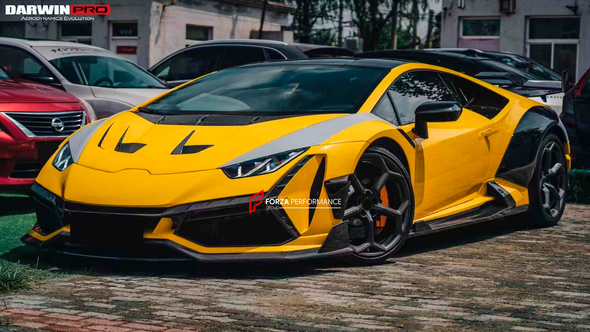 AUTHENTIC DARWIN PRO DRY CARBON FIBER WIDE BODY KIT for LAMBORGHINI HURACAN LP610 LP580 EVO 2015 - 2022

Set includes:

Front Bumper
Side Fenders
Fender Flares
Fender Add-ons
Side Skirts
Rear Bumper

Material: Dry Carbon Fiber

NOTE: Professional installation is required

Payment ►
Visa
Mastercard
PayPal with a credit card (add 4.4% at checkout)
Payoneer
Cryptocurrency
Shipment ►
By express DHL/UPS/TNT/FedEx
To the local international airport
Special line by air
Special line by the sea
To Europe and the UK 