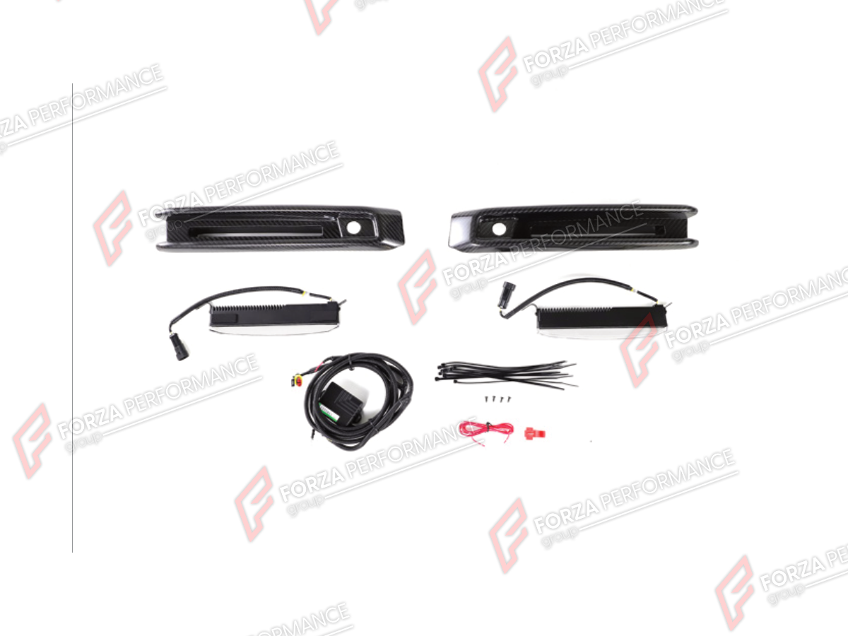 DRY CARBON FOG LIGHT COVERS for MERCEDES-BENZ G-CLASS W464 G63 2019 - 2024 FORZA PERFORMANCE custom fit B11 Style

Set includes:
Fog Light Covers

Material: Dry Carbon

NOTE: Professional installation is required.