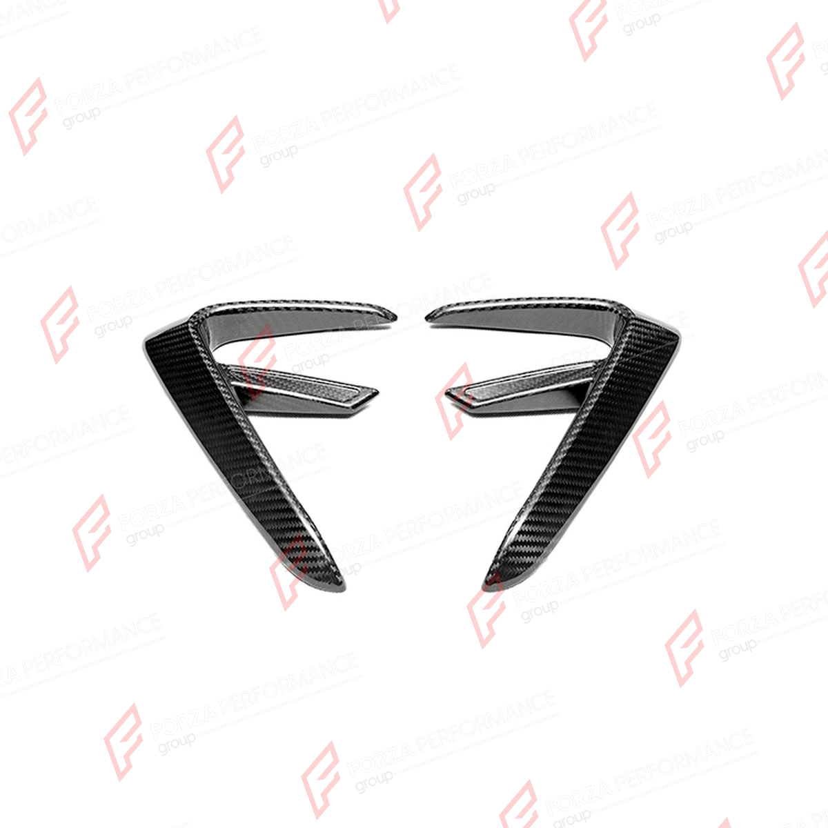 DRY CARBON FRONT BUMPER AIR INTAKE COVERS for AUDI RS6 AVANT C8 2019 - 2023 FORZA PERFORMANCE custom fit Mansory Style

Set includes:
Front Bumper Air Intake Covers

Material: Dry Carbon

NOTE: Professional installation is required.