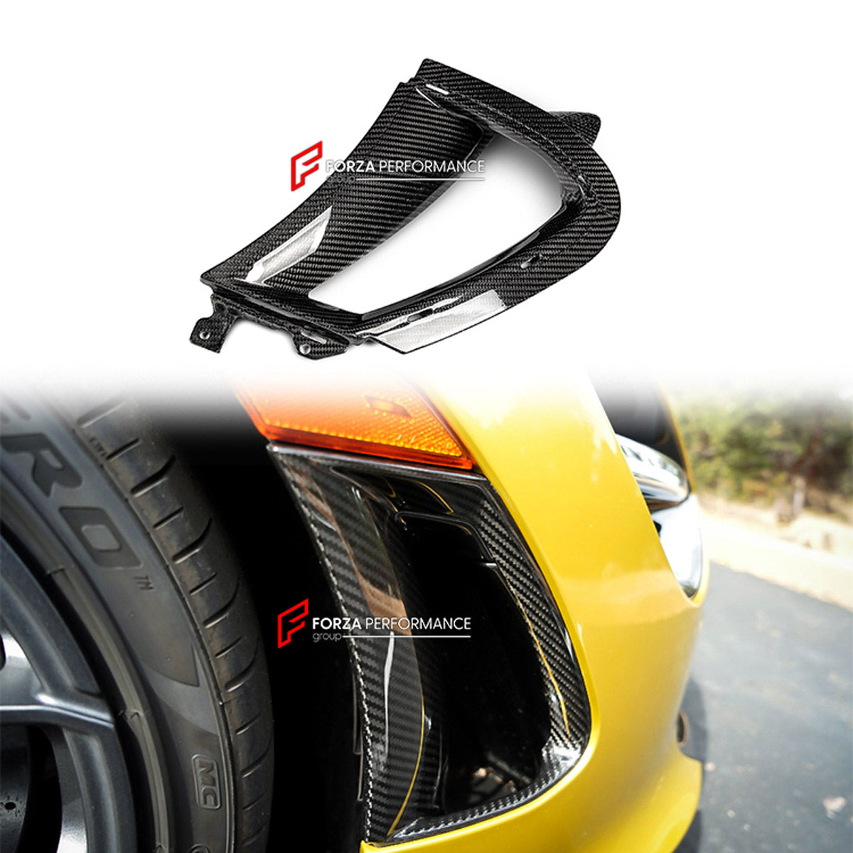 DRY CARBON FRONT BUMPER AIR INTAKE COVERS for MCLAREN 720S 2017 - 2023 FORZA PERFORMANCE custom fit OEM Style

Set includes:
Front Bumper Air Intake Covers

Material: Dry Carbon

NOTE: Professional installation is required.