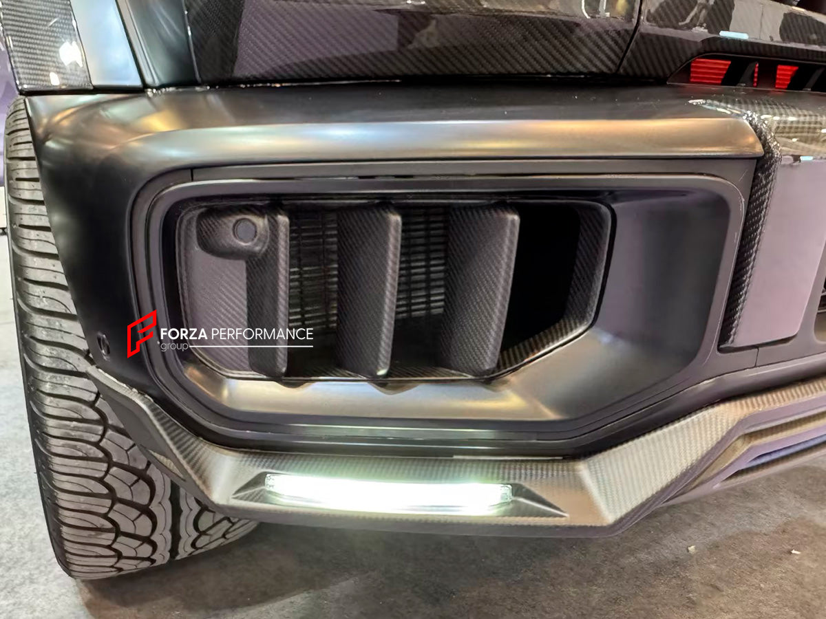 DRY CARBON FRONT BUMPER GRILLES for MERCEDES BENZ G CLASS W465 G450 G350 G500 G550 AMG G63 2024+


Set includes:
Air Vent Cover

Material: Carbon Fiber

NOTE: Professional installation is required.