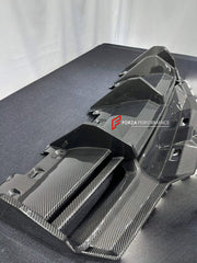 DRY CARBON FRONT BUMPER CANARDS AND REAR DIFFUSER for LAMBORGHINI HURACAN STO 2021 - 2024 FORZA PERFORMANCE custom fit V Style

Set includes:
Front Bumper Canards
Rear Diffuser

Material: Dry Carbon

NOTE: Professional installation is required.