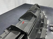DRY CARBON FRONT BUMPER CANARDS AND REAR DIFFUSER for LAMBORGHINI HURACAN STO 2021 - 2024 FORZA PERFORMANCE custom fit V Style

Set includes:
Front Bumper Canards
Rear Diffuser

Material: Dry Carbon

NOTE: Professional installation is required.