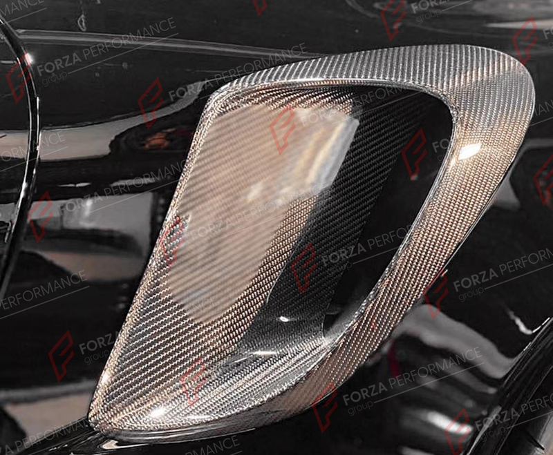 DRY CARBON FRONT BUMPER CANARDS AND SIDE FENDER VENTS for PORSCHE 911 991 TURBO S 2013 - 2019