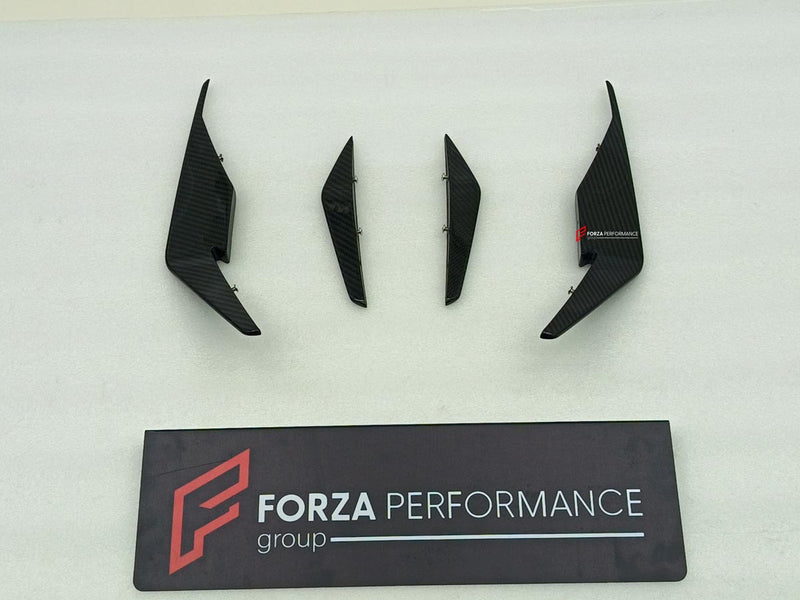 DRY CARBON FRONT BUMPER CANARDS for AUDI R8 4S 2019 - 2023