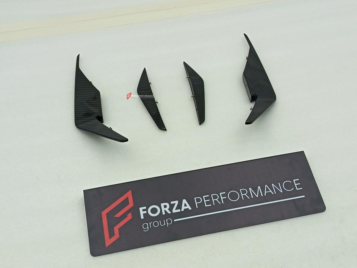 DRY CARBON FRONT BUMPER CANARDS for AUDI R8 4S 2019 - 2023
Set includes:

Front Bumper Canards
Material: Dry Carbon

NOTE: Professional installation is required.