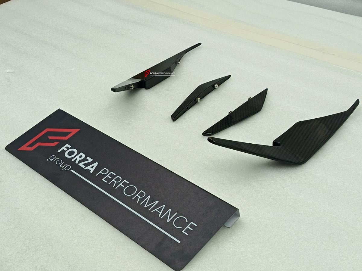 DRY CARBON FRONT BUMPER CANARDS for AUDI R8 4S 2019 - 2023
Set includes:

Front Bumper Canards
Material: Dry Carbon

NOTE: Professional installation is required.