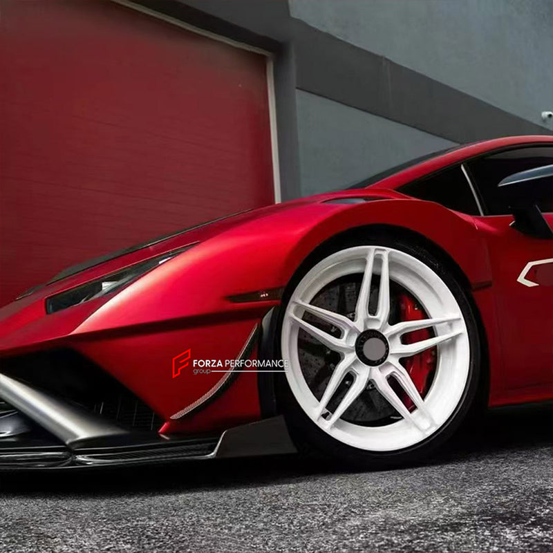DRY CARBON FRONT BUMPER CANARDS for LAMBORGHINI HURACAN STO 2021 - 2024