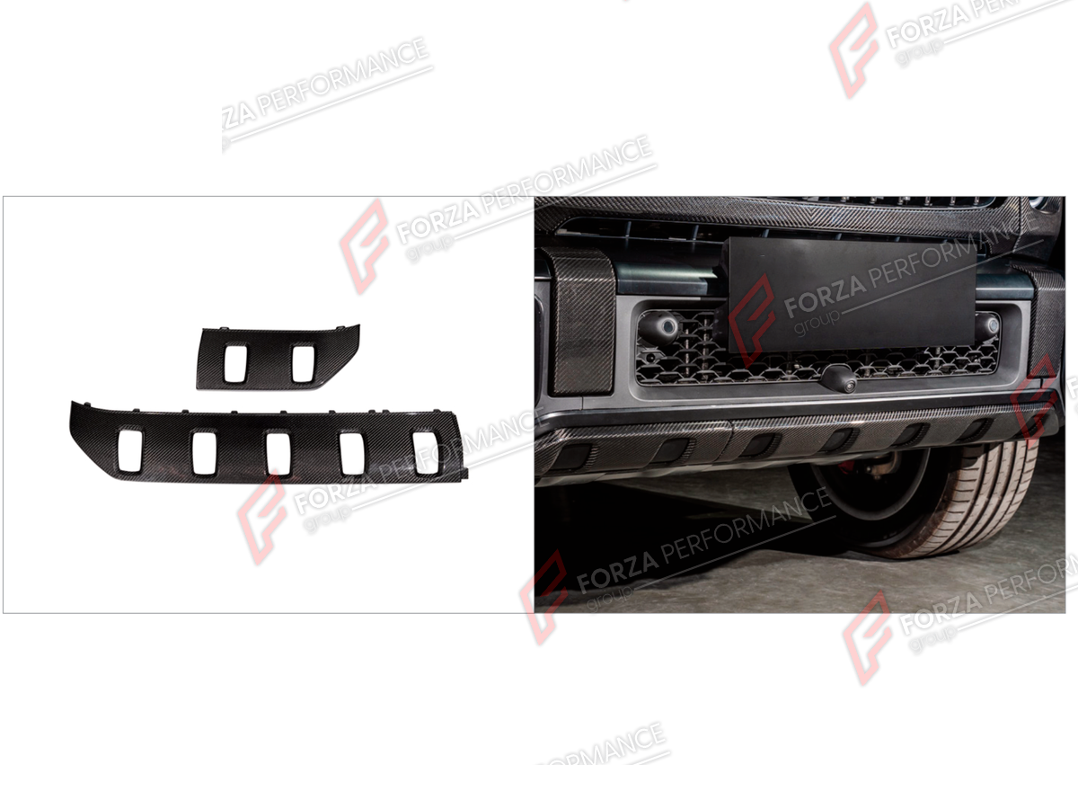 DRY CARBON FRONT BUMPER COVER for MERCEDES-BENZ G-CLASS W465 G63 G450D G500 G550 2025+

Set includes:
Front Bumper Cover

Material: Dry Carbon

NOTE: Professional installation is required.