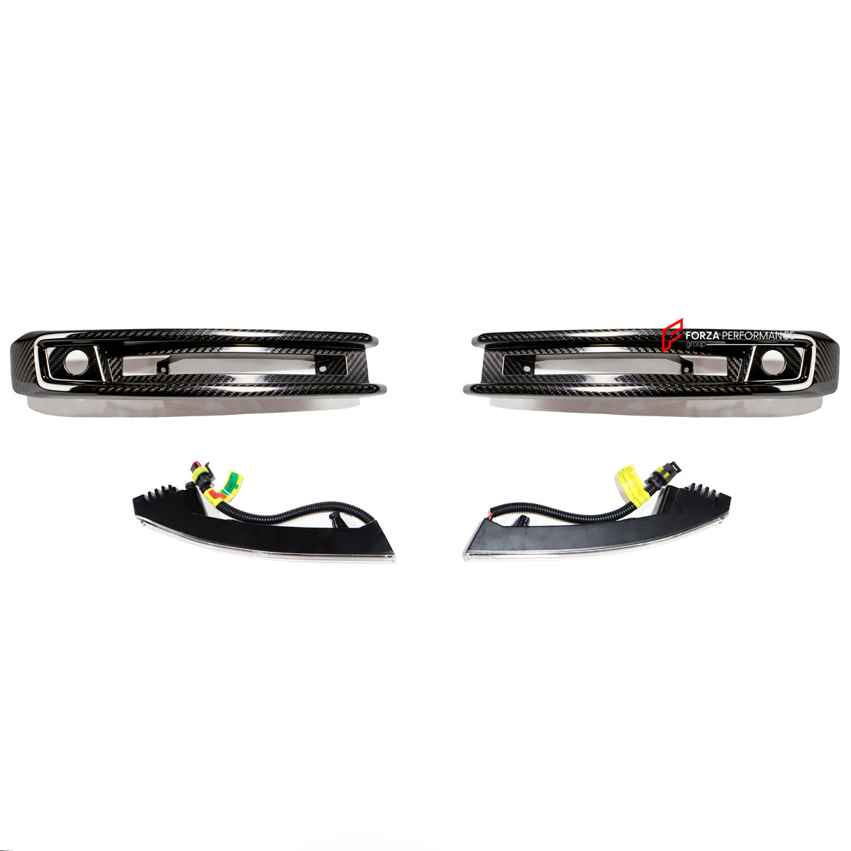 Dry Carbon Front Bumper Headlights for Mercedes Benz G Class W463A W464 2018 - 2024
Set includes:

Front Bumper Headlights
Material: Dry Carbon

NOTE: Professional installation is required.