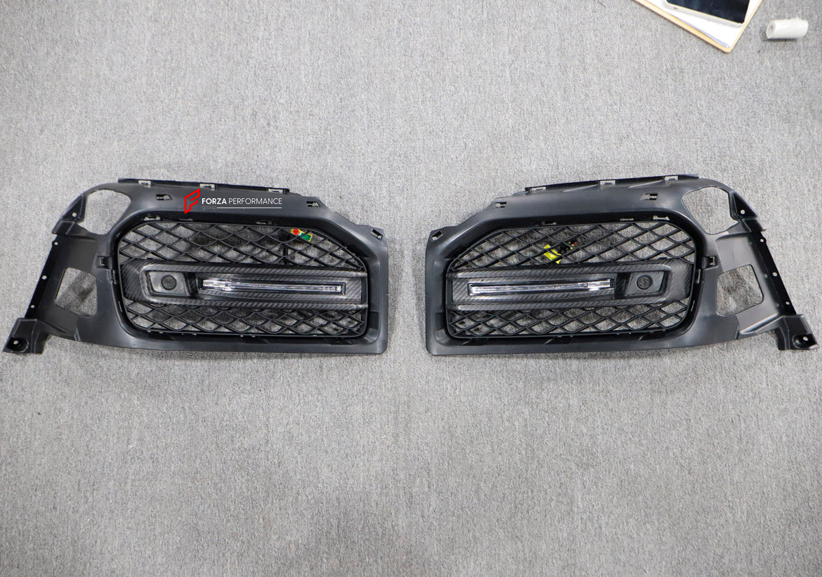 Dry Carbon Front Bumper Headlights for Mercedes Benz G Class W463A W464 2018 - 2024
Set includes:

Front Bumper Headlights
Material: Dry Carbon

NOTE: Professional installation is required.